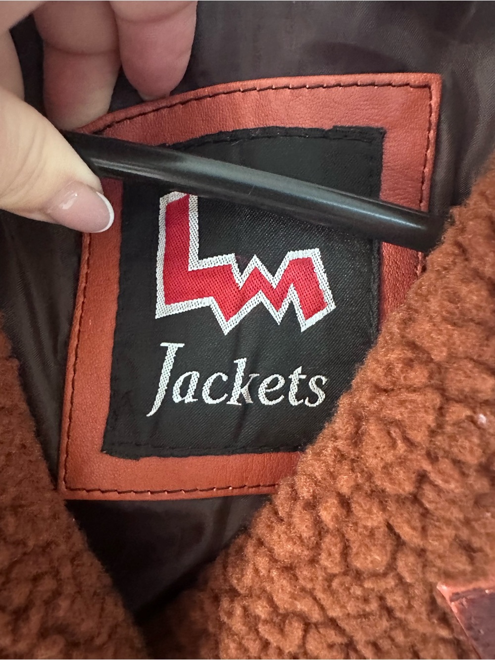 Women's Red Leather Moto Jacket with Shearling Collar - Picture 2 of 9